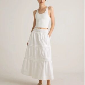 100% Organic Cotton Poplin Tiered Maxi Skirt